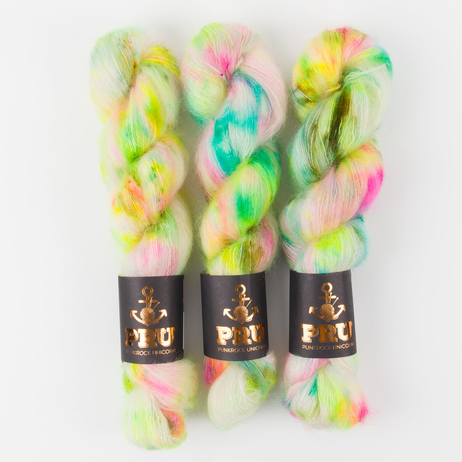 Punk Rock Unicorn MOE - POWERFLOWER Kid Mohair Silk Lace neon multicolour cream Yarn