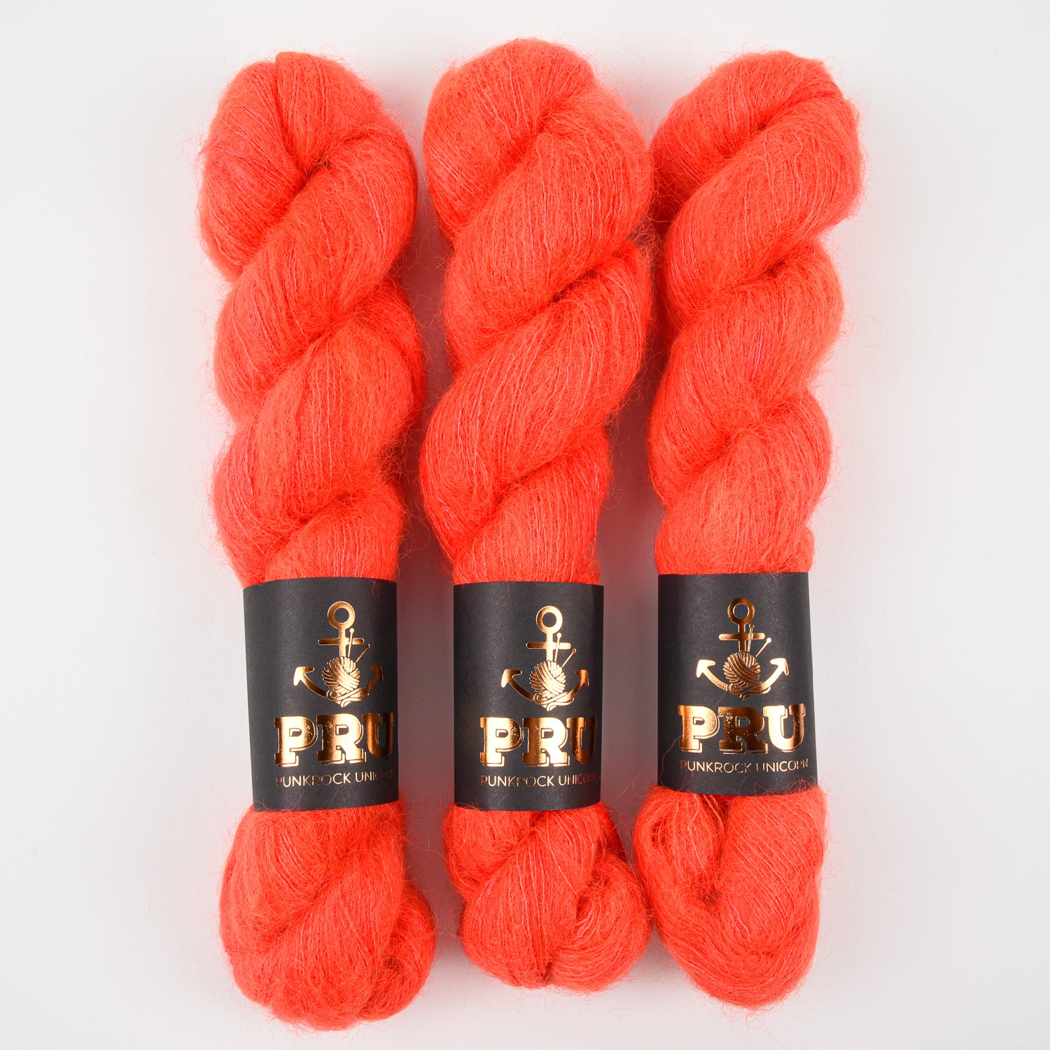 Punk Rock Unicorn MOE - YUZU Kid Mohair Silk Lace red neon orange Yarn