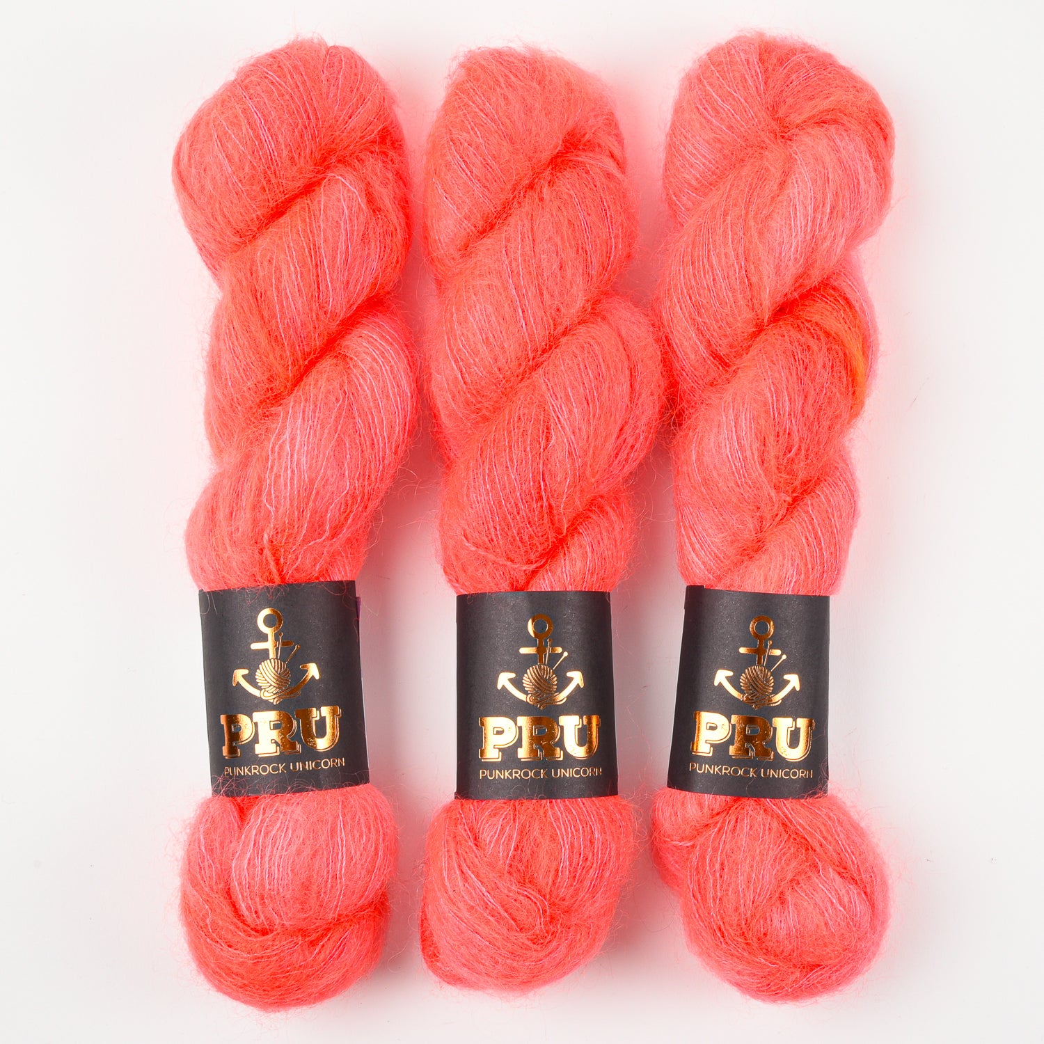 Punk Rock Unicorn MOE - WATERMELON SUGAR POP Kid Mohair Silk Lace neon coral Yarn