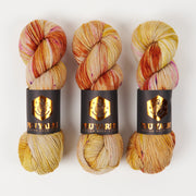 Punk Rock Unicorn SOUL - COATED Merino wool Nylon Fingering  Sock orange Yarn