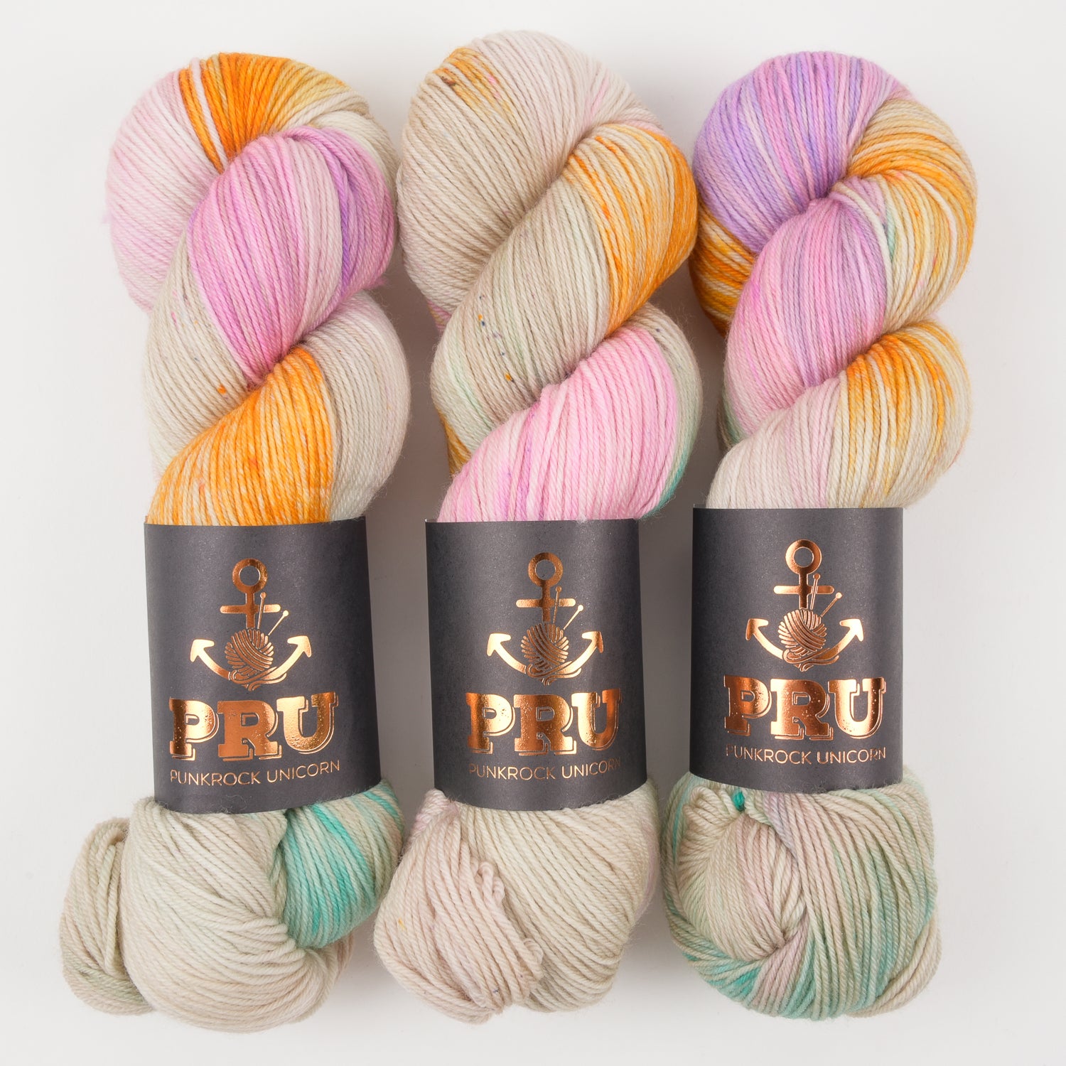 Punk Rock Unicorn SOUL - FESTIVAL Merino wool Nylon Fingering  Sock beige multicolour Yarn