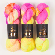 Punk Rock Unicorn SOUL - NEON FLASH Merino wool Nylon Fingering  Sock neon multicolour Yarn