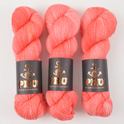 Punk Rock Unicorn SOUL - PEACHY BLOSSOM Merino wool Nylon Fingering  Sock coral Yarn