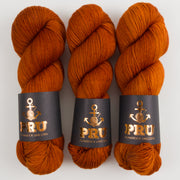 Punk Rock Unicorn SOUL - AVOCADO PIT Merino wool Nylon Fingering  Sock orange Yarn