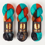 Punk Rock Unicorn SOUL - BANGKOK Merino wool Nylon Fingering  Sock multicolour black Yarn