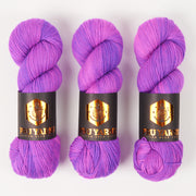 Punk Rock Unicorn SOUL - BRAUSE Merino wool Nylon Fingering  Sock purple neon Yarn