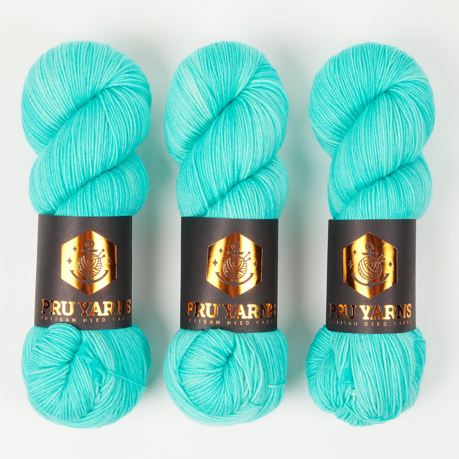Punk Rock Unicorn SOUL - BRIGHT AQUA Merino wool Nylon Fingering  Sock turquoise neon Yarn