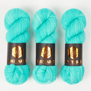 Punk Rock Unicorn SOUL - BRIGHT AQUA Merino wool Nylon Fingering  Sock turquoise neon Yarn
