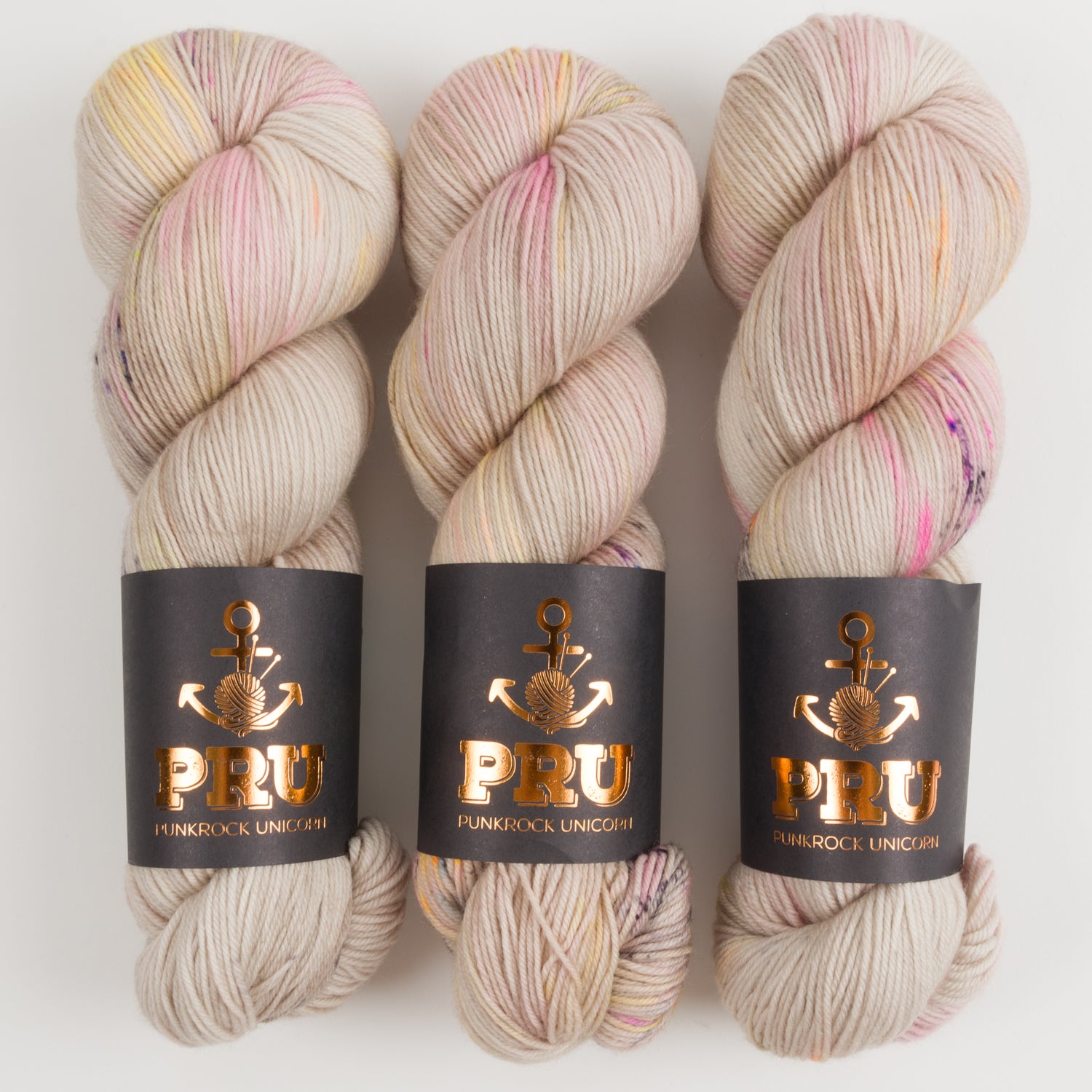 Punk Rock Unicorn SOUL - COBWEB Merino wool Nylon Fingering  Sock cream Yarn