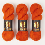Punk Rock Unicorn SOUL - FUCHS Merino wool Nylon Fingering  Sock orange Yarn