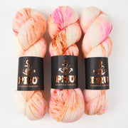Punk Rock Unicorn SOUL - NEW BEGINNINGS Merino wool Nylon Fingering  Sock peach multicolour Yarn