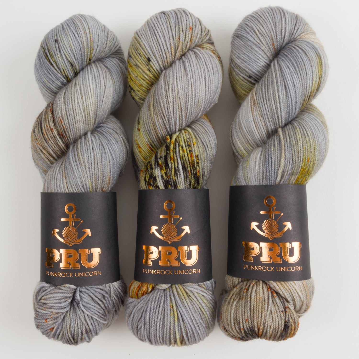 Punk Rock Unicorn SOUL - SILVERBELLS Merino wool Nylon Fingering  Sock grey Yarn