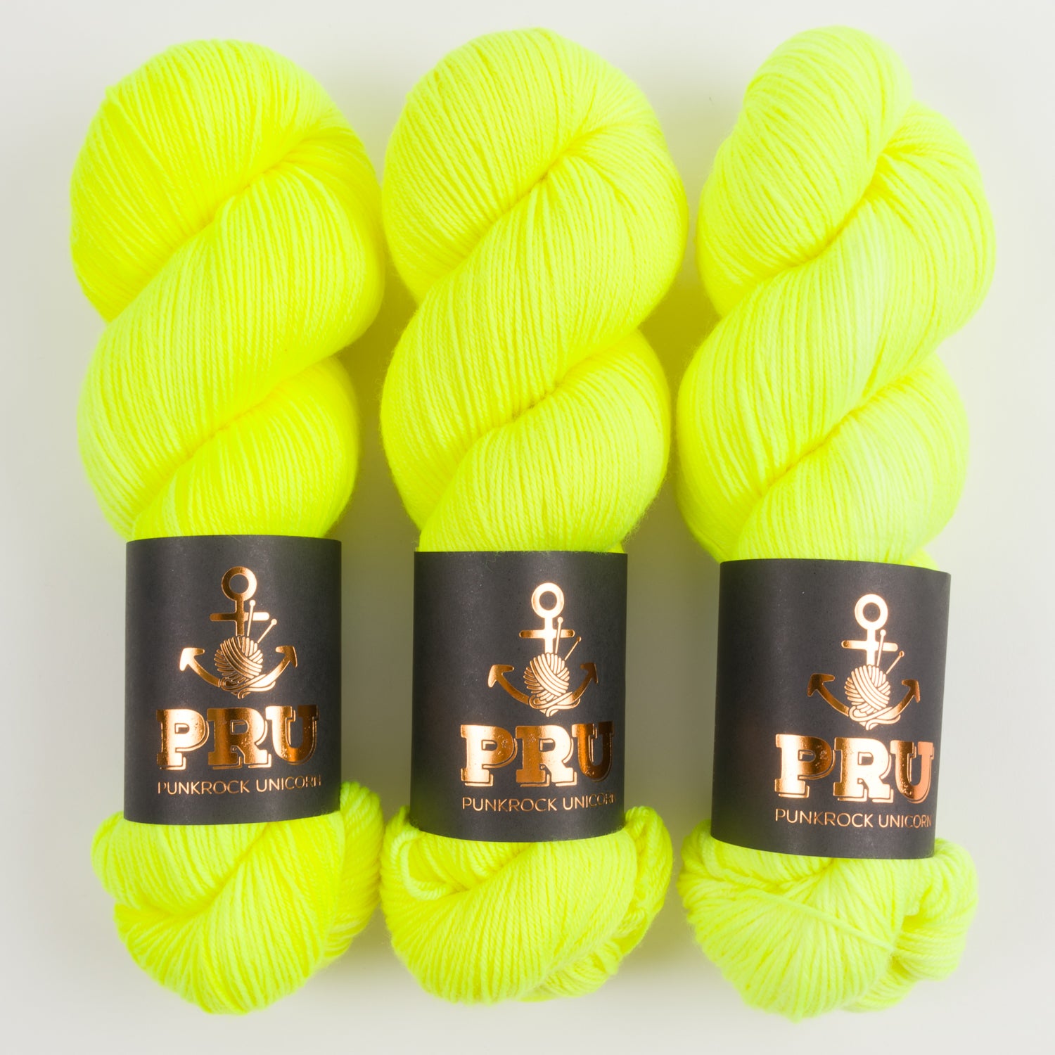 Punk Rock Unicorn SOUL - SUNNY Merino wool Nylon Fingering  Sock yellow neon Yarn