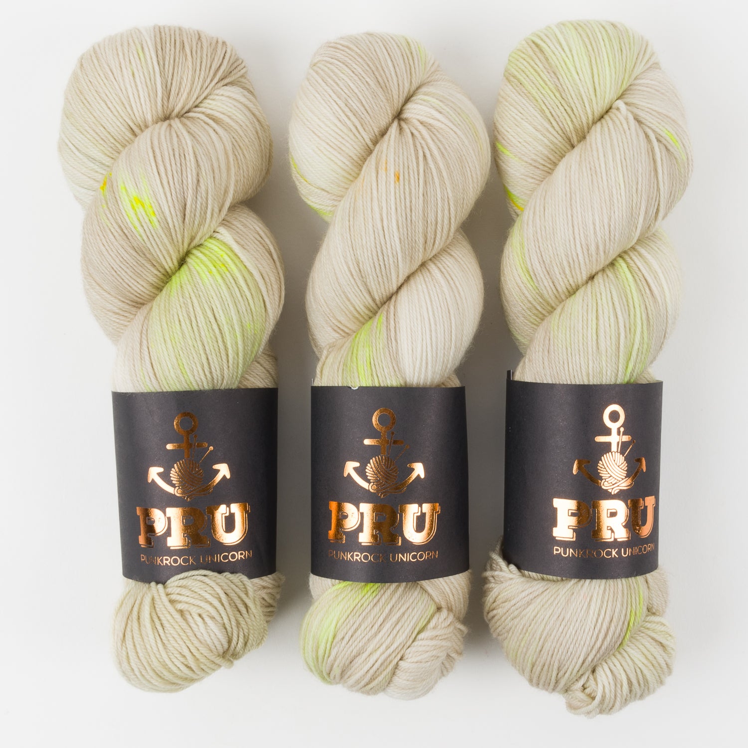 Punk Rock Unicorn SOUL - NEON OATS Merino wool Nylon Fingering  Sock beige Yarn