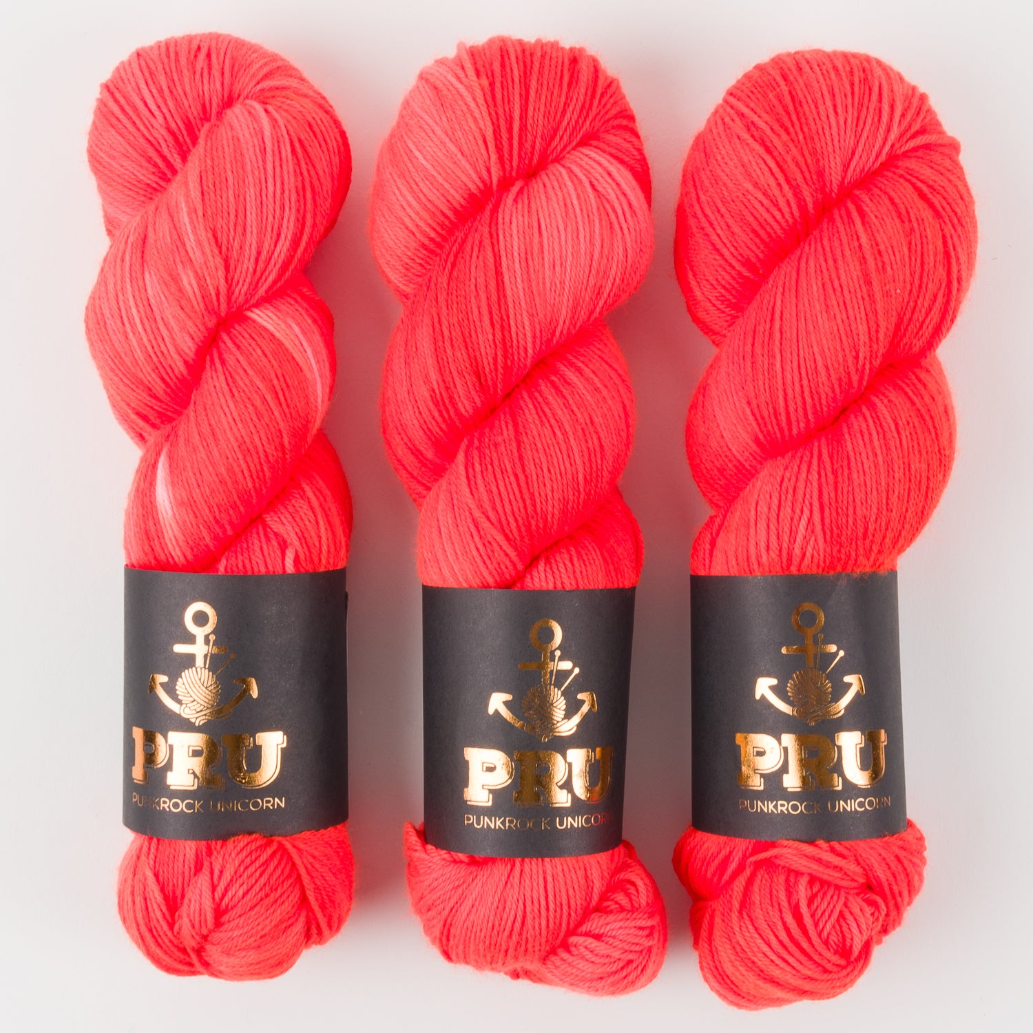Punk Rock Unicorn SOUL - YUZU Merino wool Nylon Fingering  Sock red neon Yarn