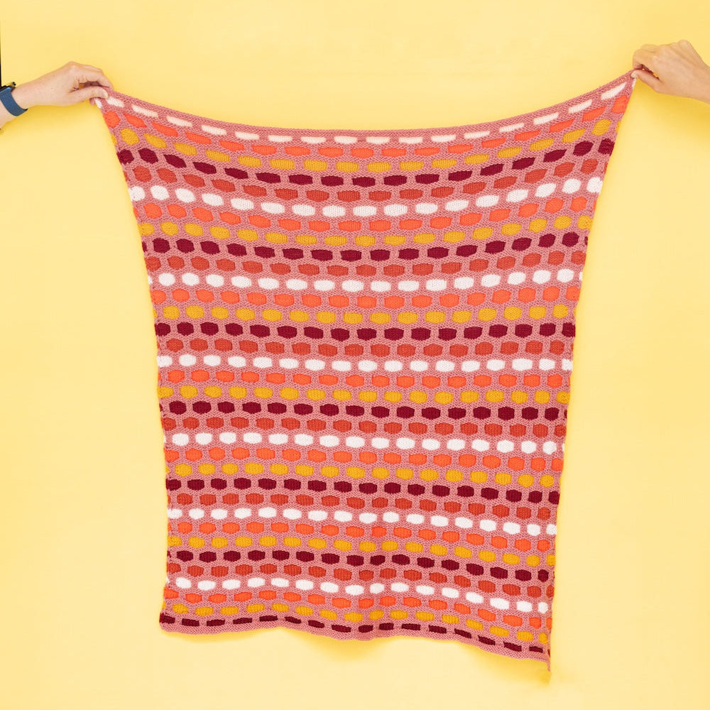 Westknits WESTKNITS SAMPLE - PAINTING HONEYCOMBS BLANKET (SMALL) Samples