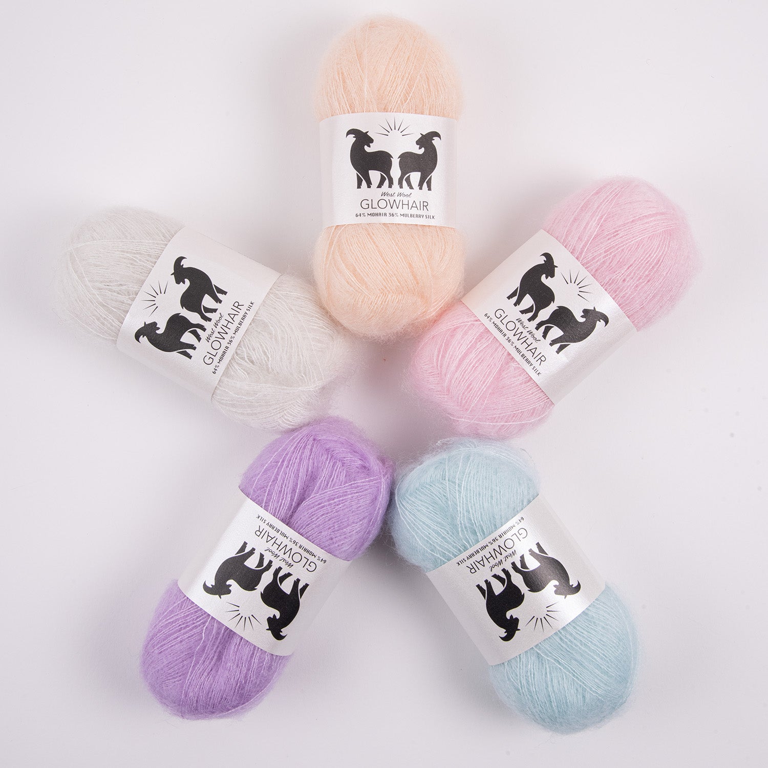 West Wool MOHAIR MIX - PASTEL FRESH Mohair Silk Lace Quick Kits