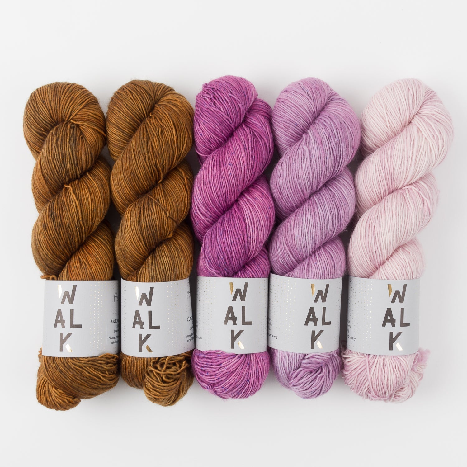 WALK Collection WESTKNITS KIT - PERIWINKLE HAZELNUT Merino wool Fingering purple pink brown Westknits Kits