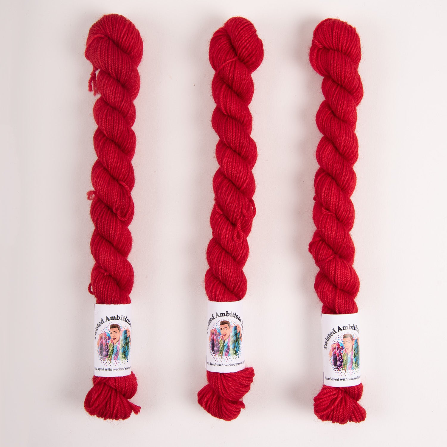 Twisted Ambitions SWEET SOCK MINI - CHERRY BLOSSOM Merino wool Nylon Fingering red Yarn