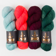 Punk Rock Unicorn POPPY FIELDS Merino wool Nylon Fingering Quick Kits