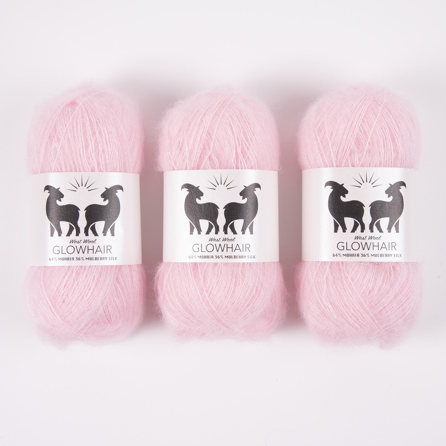 West Wool GLOWHAIR - POWDER Mohair Silk Lace pink Yarn