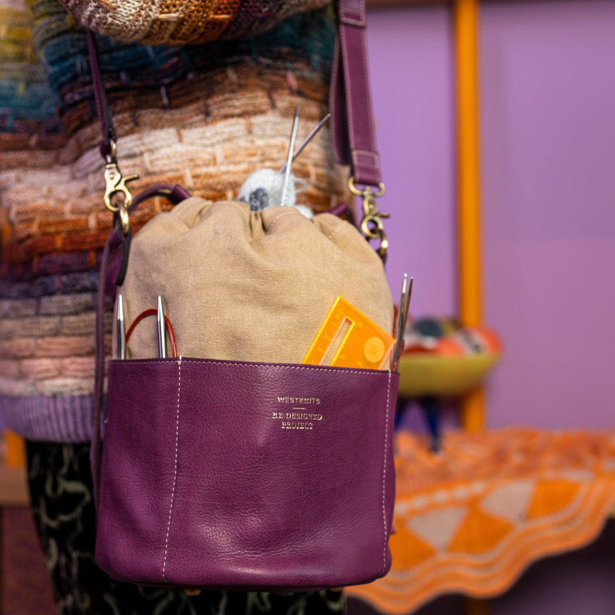 PROJECT 61 - AUBERGINE - DRAWSTRING PROJECT ORGANIZER