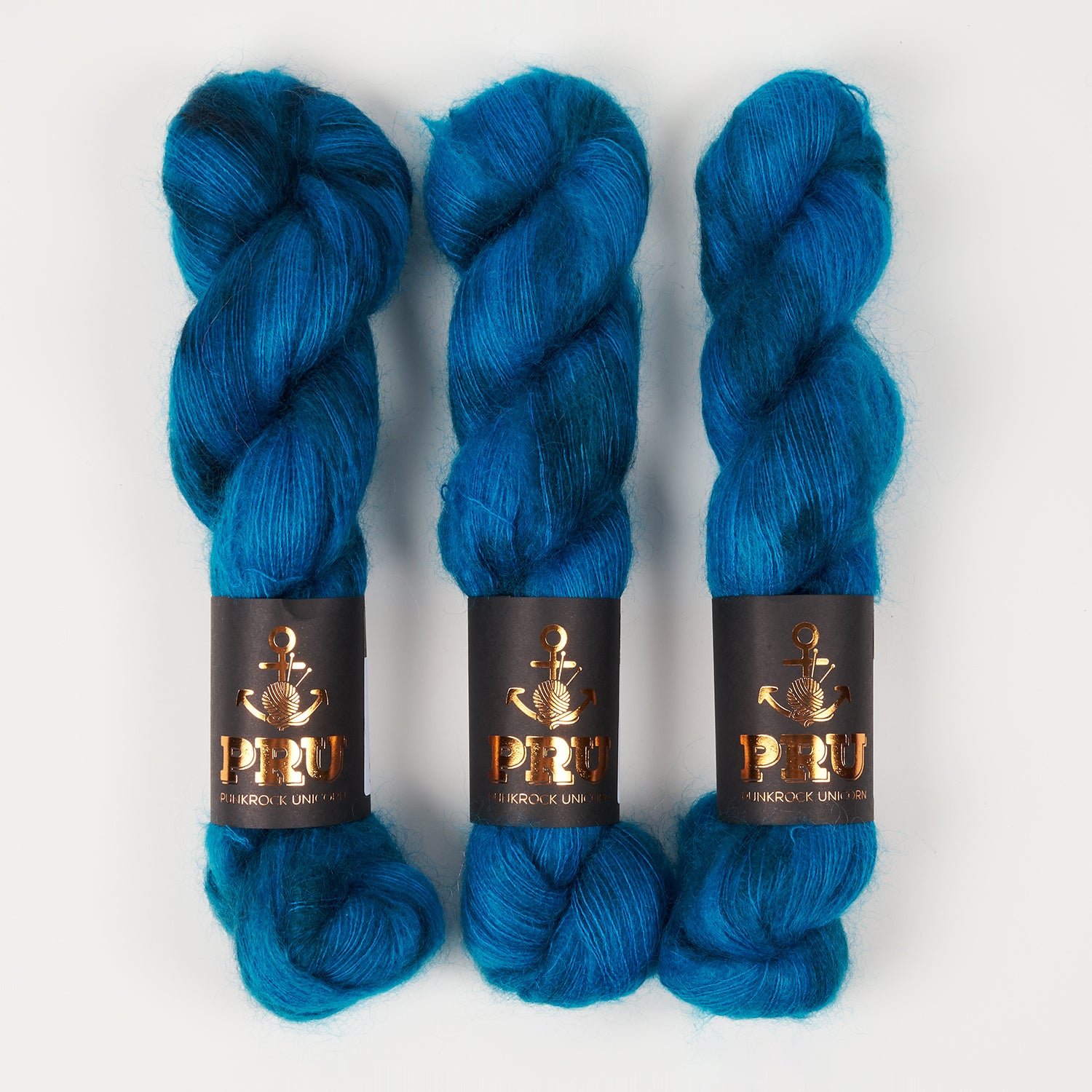 Punk Rock Unicorn MOE - BLACK ICE Kid Mohair Silk Lace blue Yarn