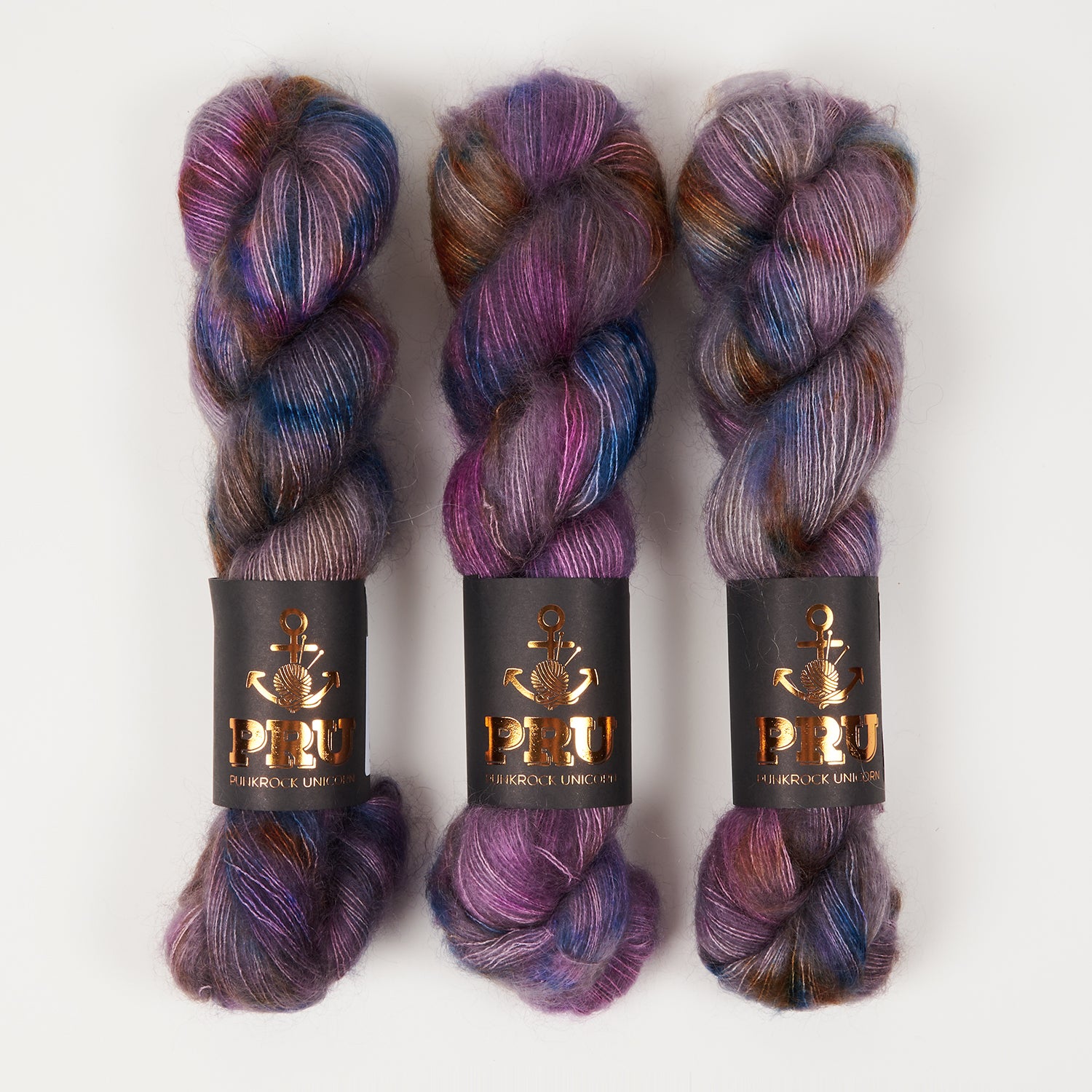 Punk Rock Unicorn MOE - GORILLA BLUE Kid Mohair Silk Lace multicolor Yarn