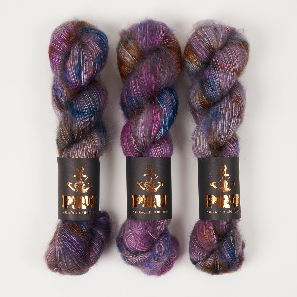 Punk Rock Unicorn MOE - GORILLA BLUE Kid Mohair Silk Lace multicolor Yarn