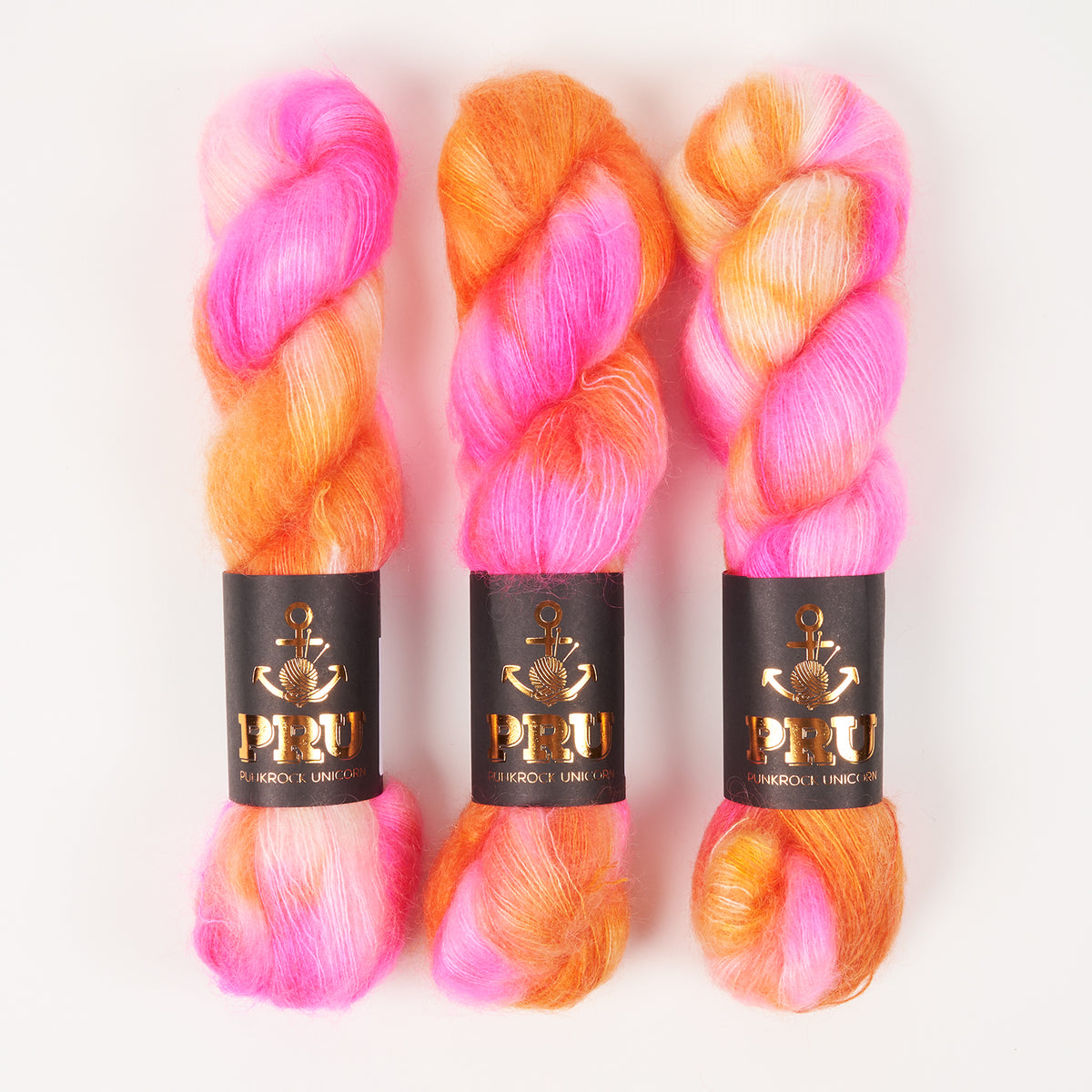 Punk Rock Unicorn MOE - MADRID Kid Mohair Silk Lace fuchsia orange Yarn