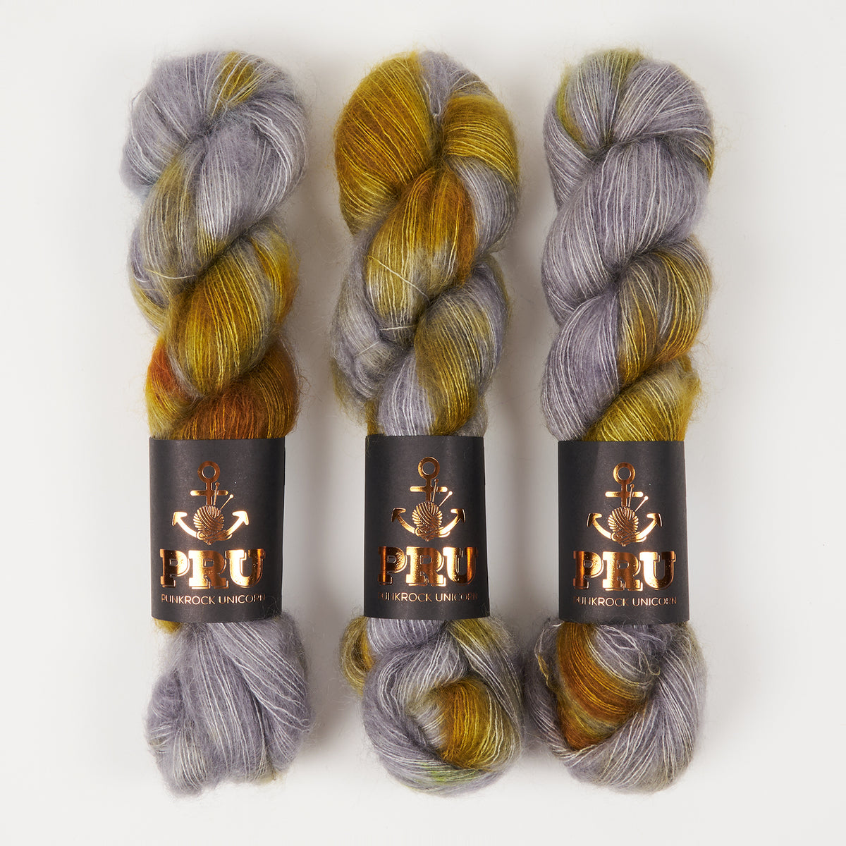 Punk Rock Unicorn MOE - MOSSY ROCK Kid Mohair Silk Lace multicolour grey yellow Yarn