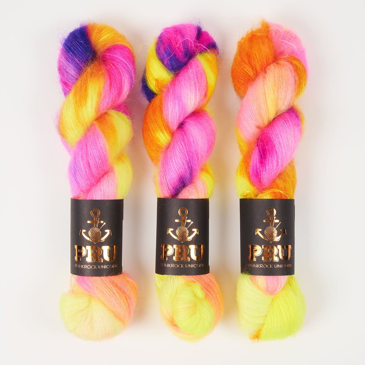 Punk Rock Unicorn MOE - NEON FLASH Kid Mohair Silk Lace neon multicolour Yarn