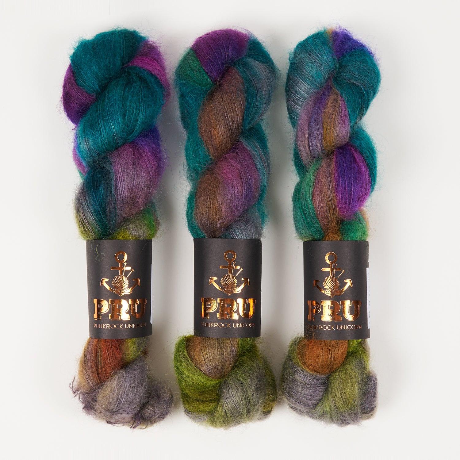 Punk Rock Unicorn MOE - SPILLED OIL Kid Mohair Silk Lace multicolour blue Yarn