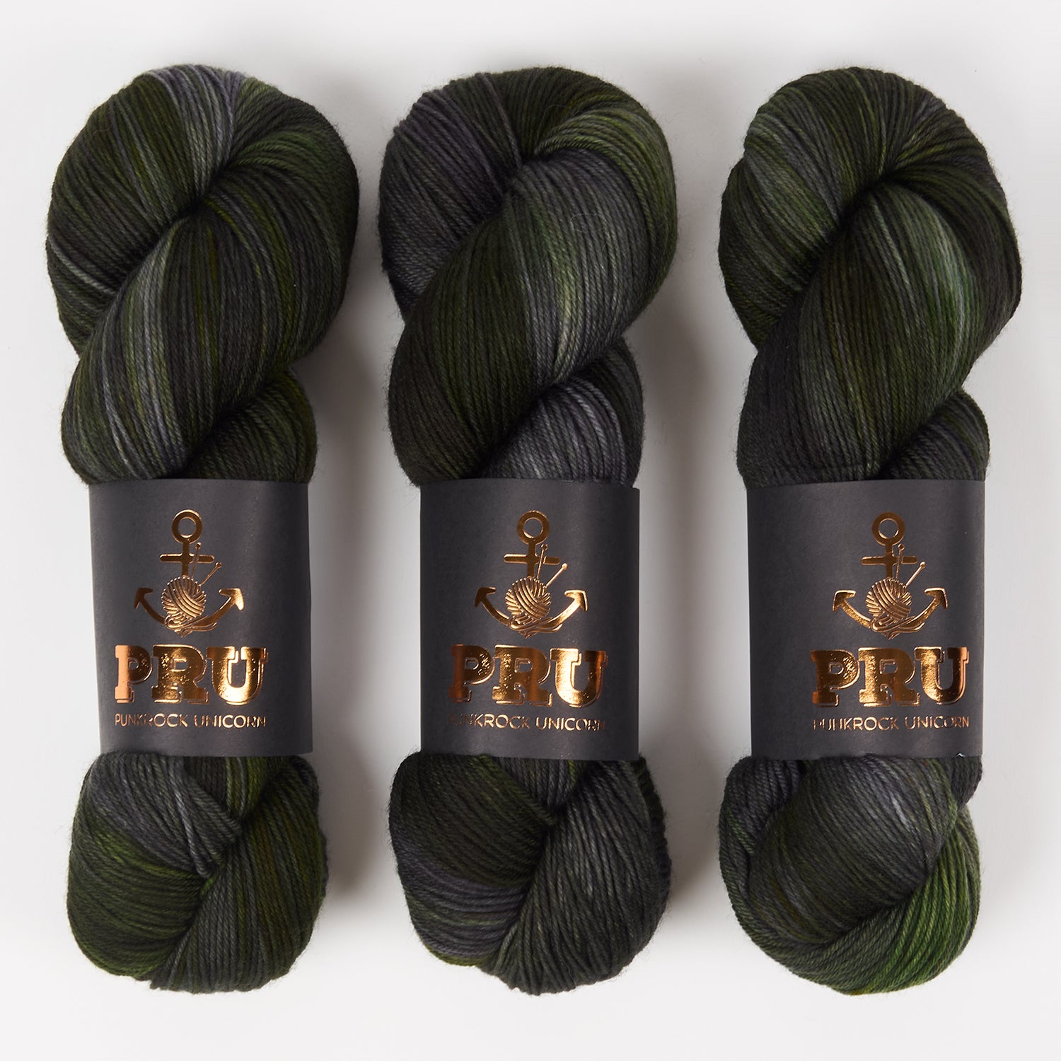 Punk Rock Unicorn SOUL - BOTTLE GREEN Merino wool Nylon Fingering  Sock green Yarn
