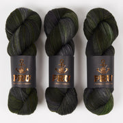 Punk Rock Unicorn SOUL - BOTTLE GREEN Merino wool Nylon Fingering  Sock green Yarn