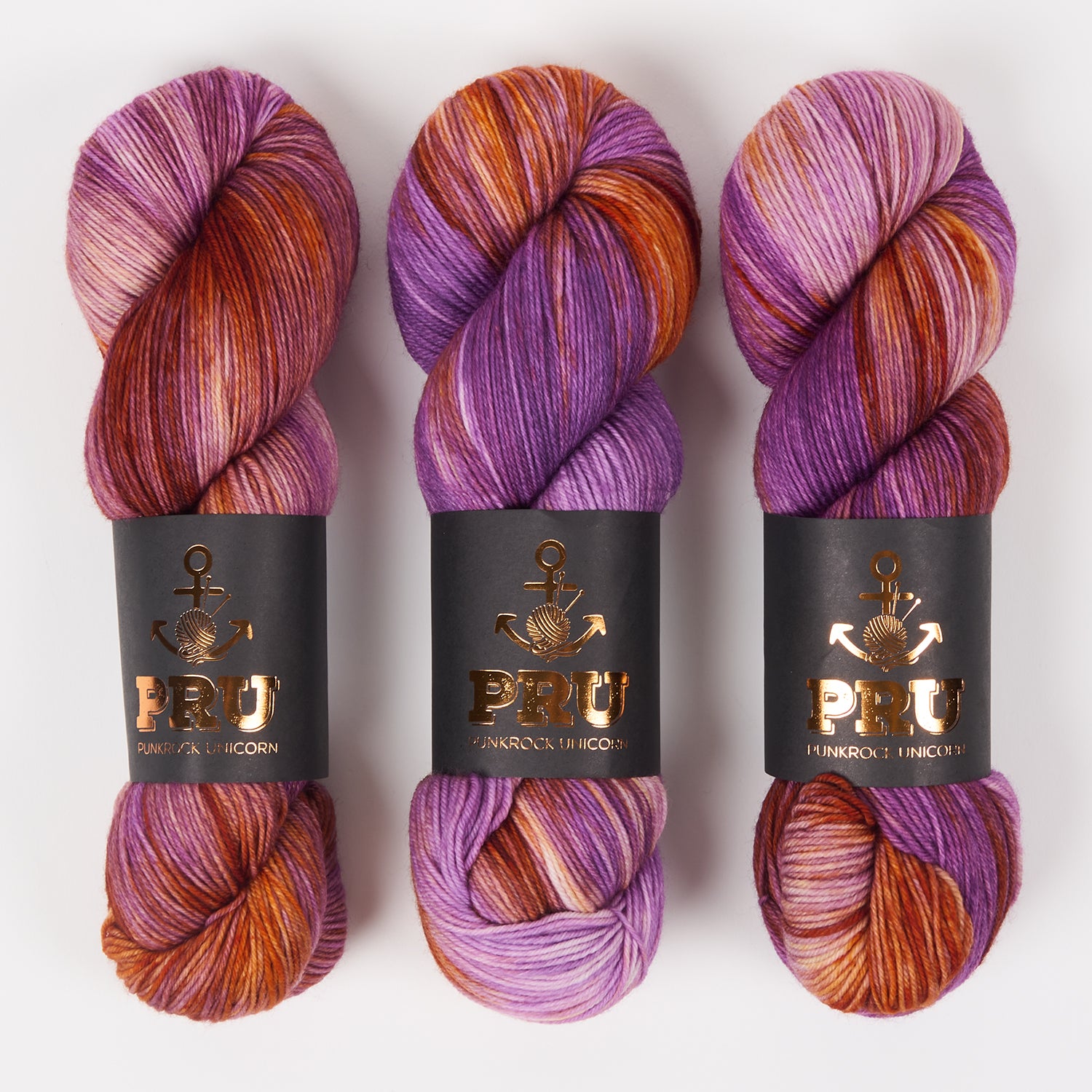 Punk Rock Unicorn SOUL - CINNAPLUM Merino wool Nylon Fingering  Sock multicolour Yarn