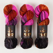 Punk Rock Unicorn SOUL DK - BLACK DAHLIA Merino wool Nylon DK Sock multicolour Yarn