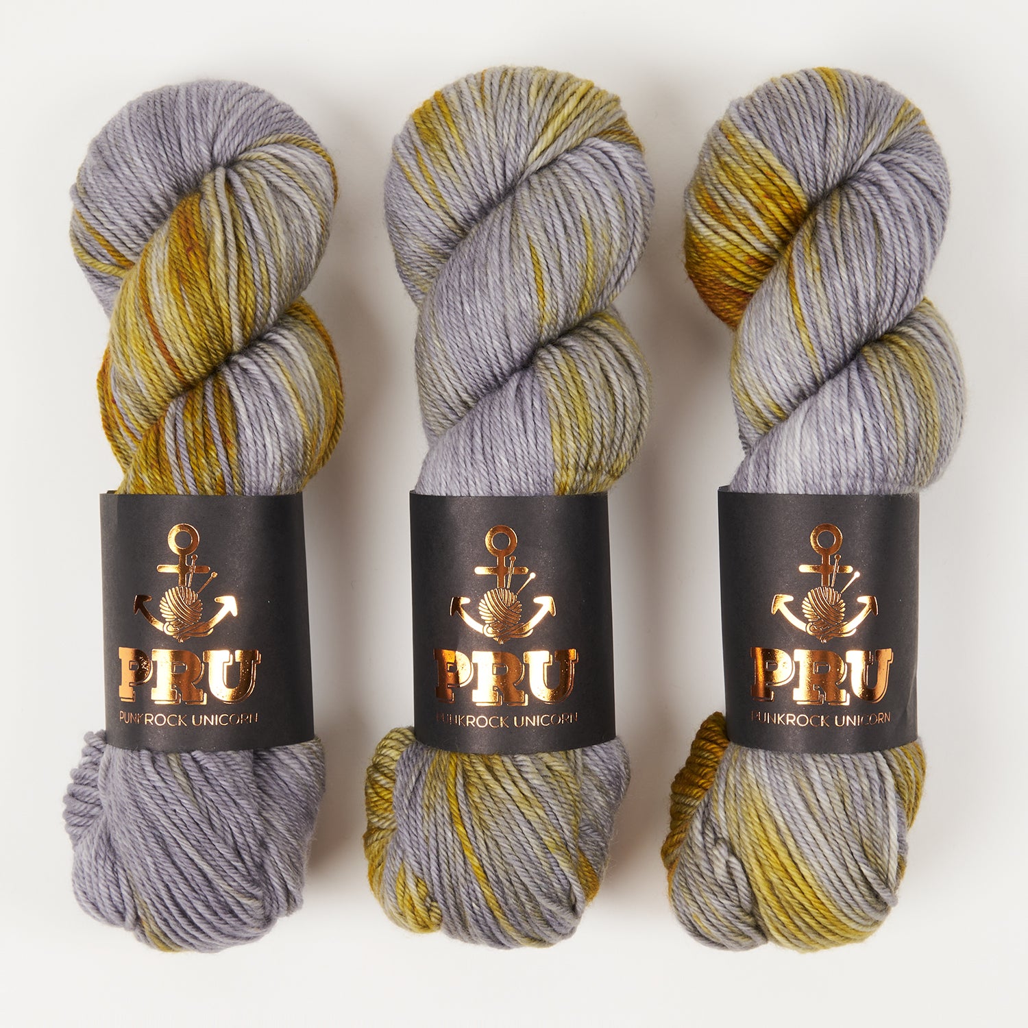 Punk Rock Unicorn SOUL DK - MOSSY ROCK Merino wool Nylon DK Sock grey Yarn