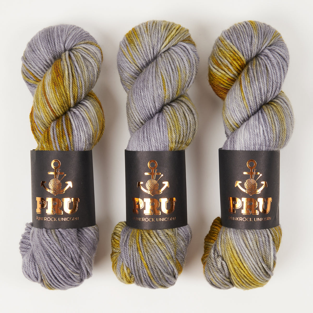 Punk Rock Unicorn SOUL DK - MOSSY ROCK Merino wool Nylon DK Sock grey Yarn