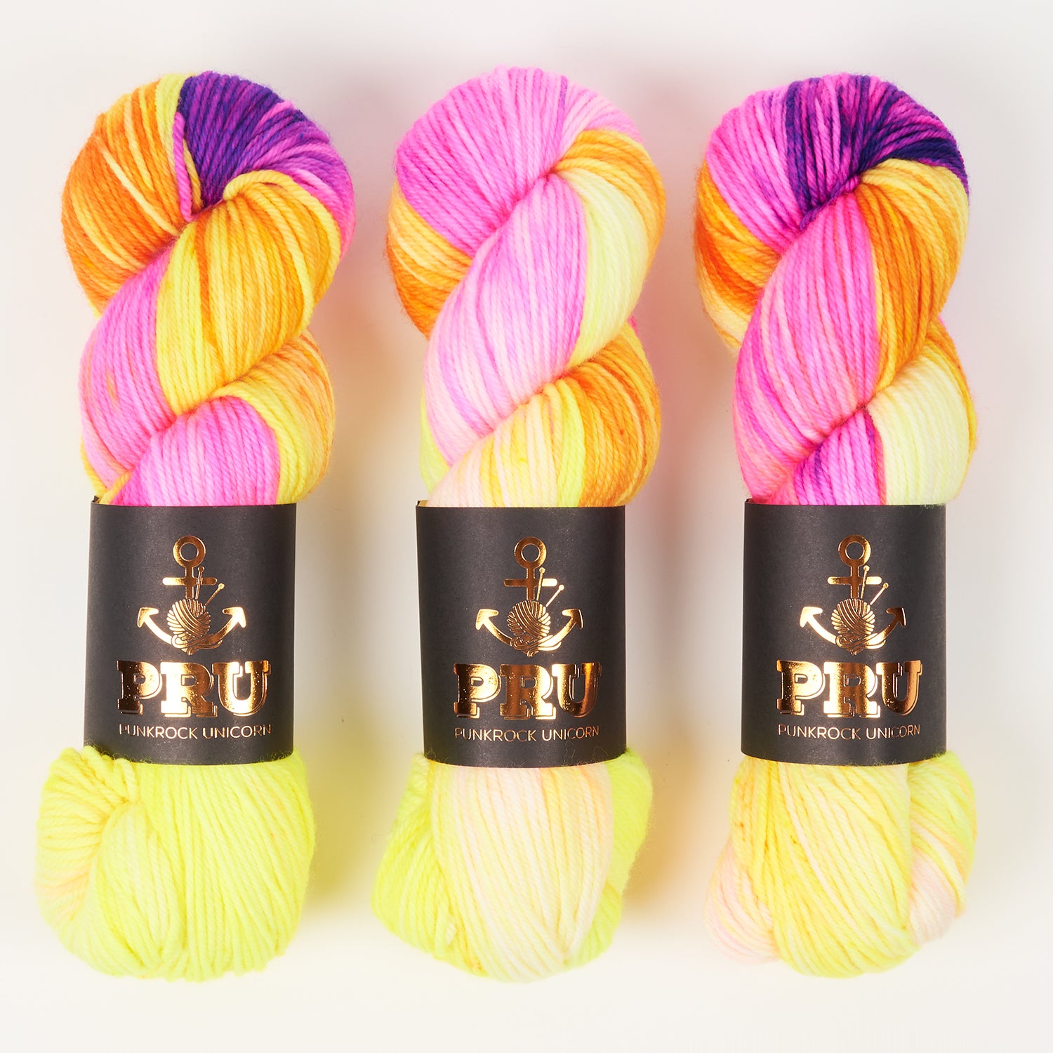 Punk Rock Unicorn SOUL DK - NEON FLASH Merino wool Nylon DK Sock multicolour Yarn