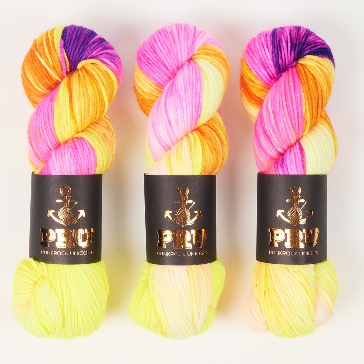 Punk Rock Unicorn SOUL DK - NEON FLASH Merino wool Nylon DK Sock multicolour Yarn