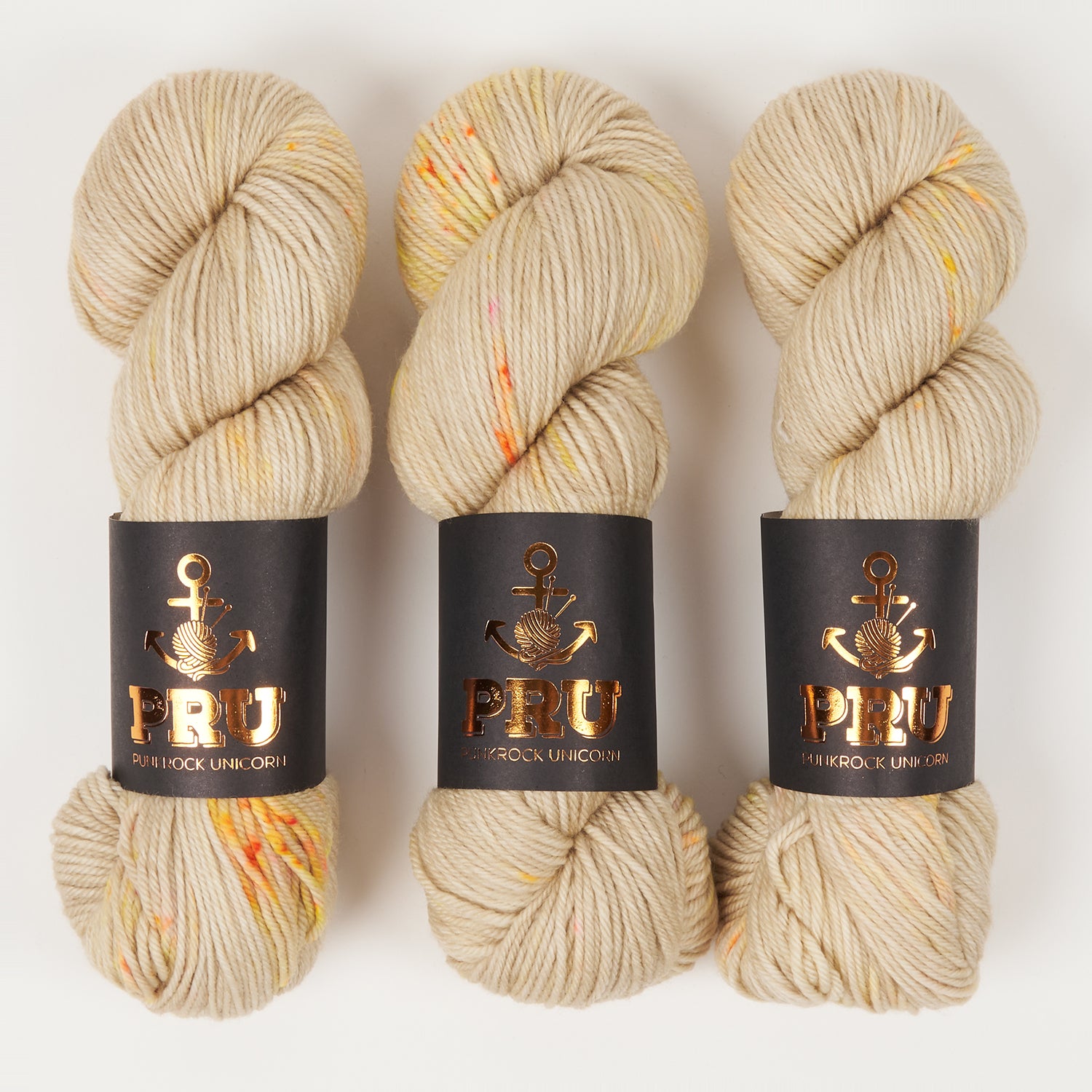 Punk Rock Unicorn SOUL DK - ORANGE OATS Merino wool Nylon DK Sock beige Yarn