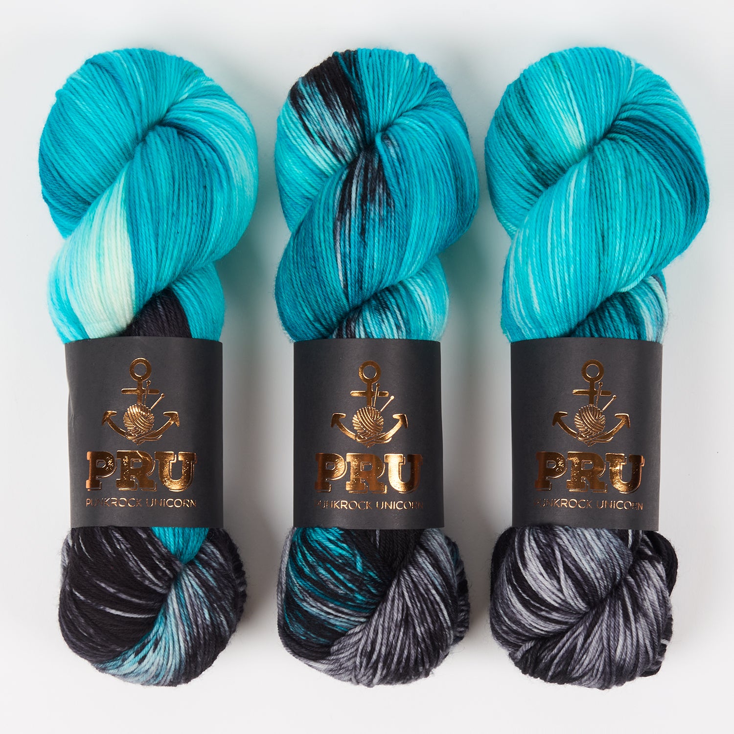 Punk Rock Unicorn SOUL - LOKI Merino wool Nylon Fingering  Sock blue Yarn