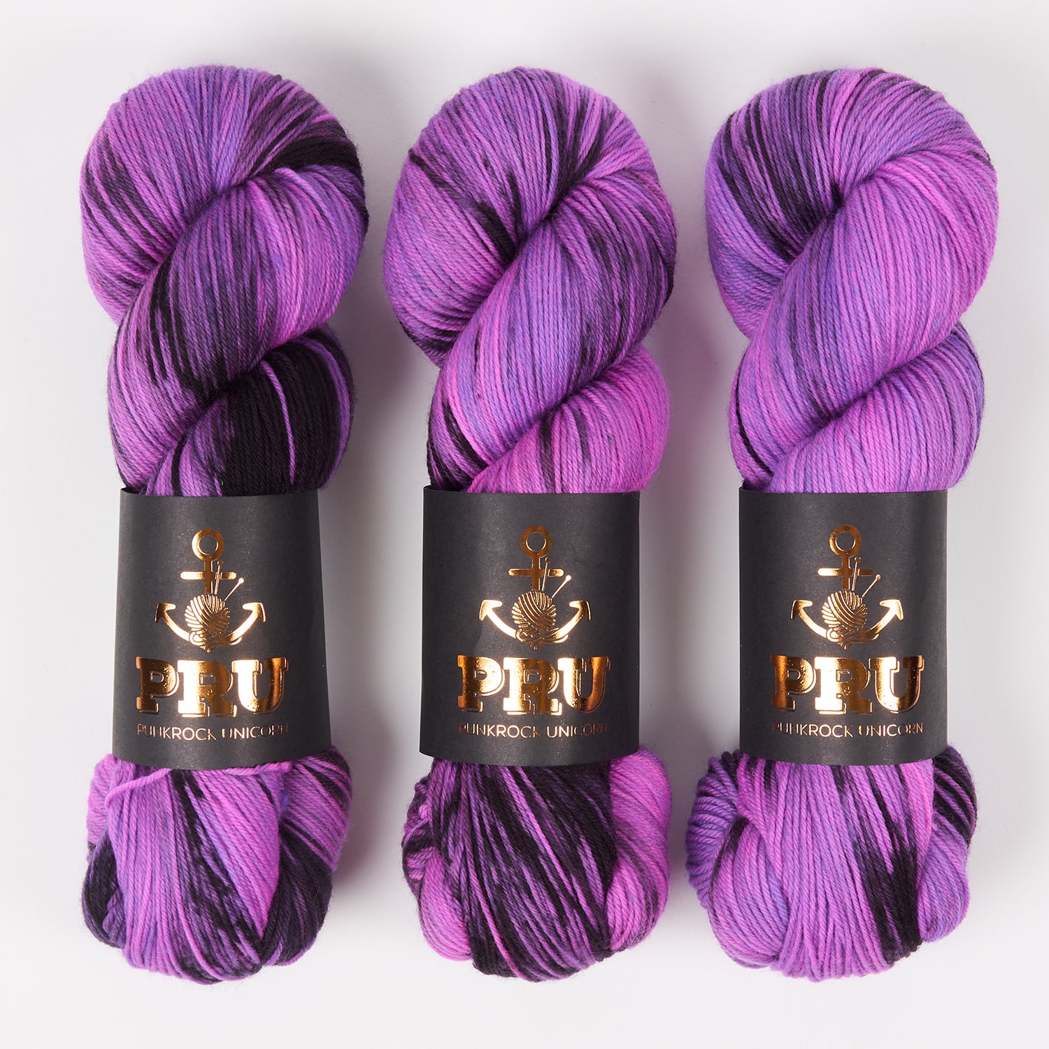Punk Rock Unicorn SOUL - NEBULA Merino wool Nylon Fingering  Sock purple neon Yarn