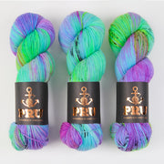 Punk Rock Unicorn SOUL - BALI BEACH Merino wool Nylon Fingering  Sock turquoise blue Yarn