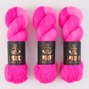 Punk Rock Unicorn SOUL - COSMEA Merino wool Nylon Fingering  Sock pink neon Yarn
