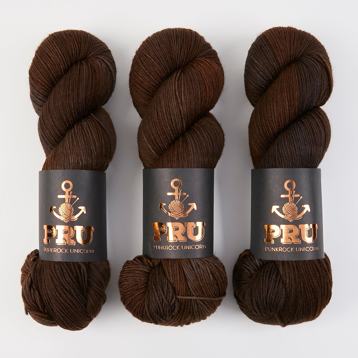 Punk Rock Unicorn SOUL - LEATHER Merino wool Nylon Fingering  Sock brown Yarn