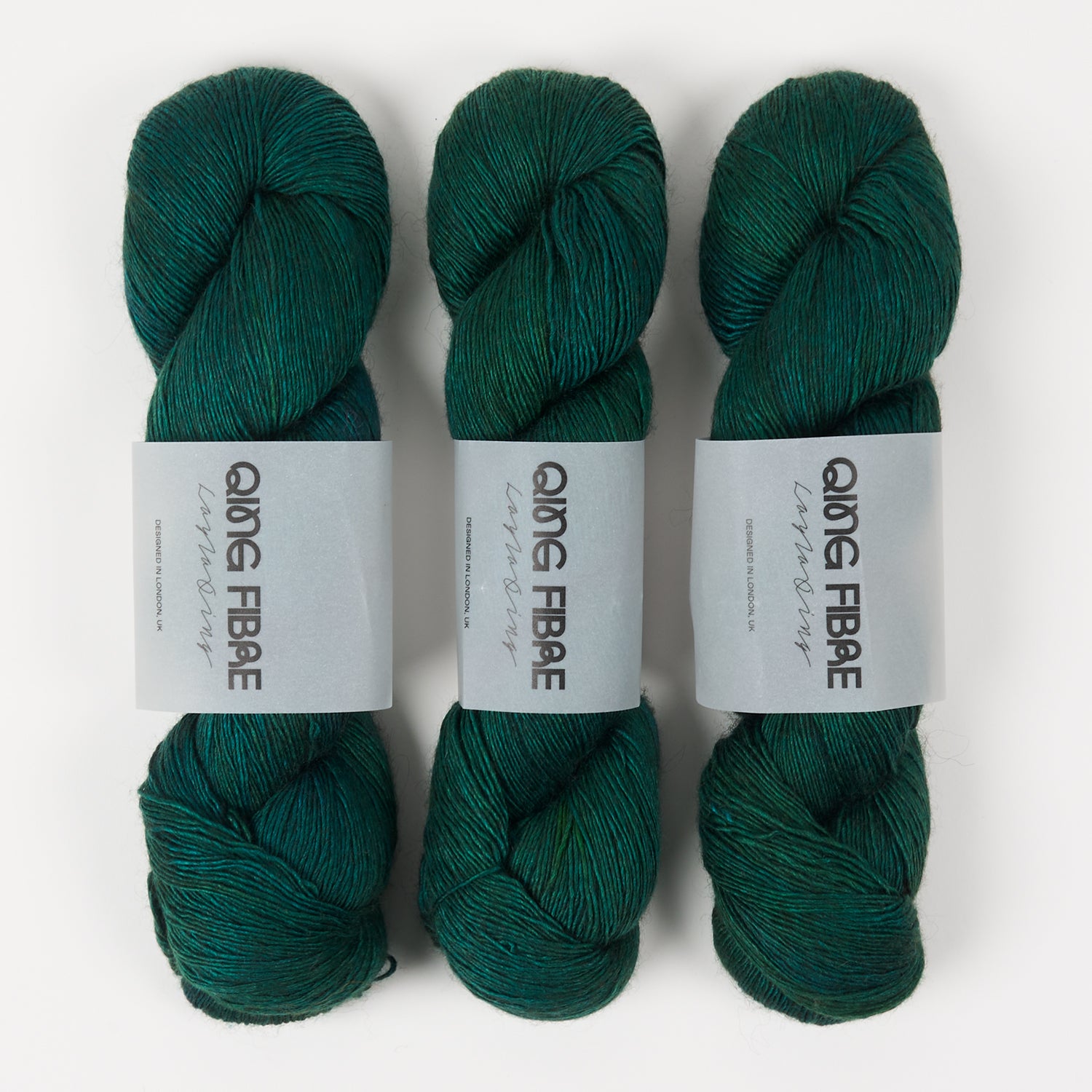 Qing Fibre QING YAK SINGLES - FOREST Merino wool Yak Silk Fingering green Yarn