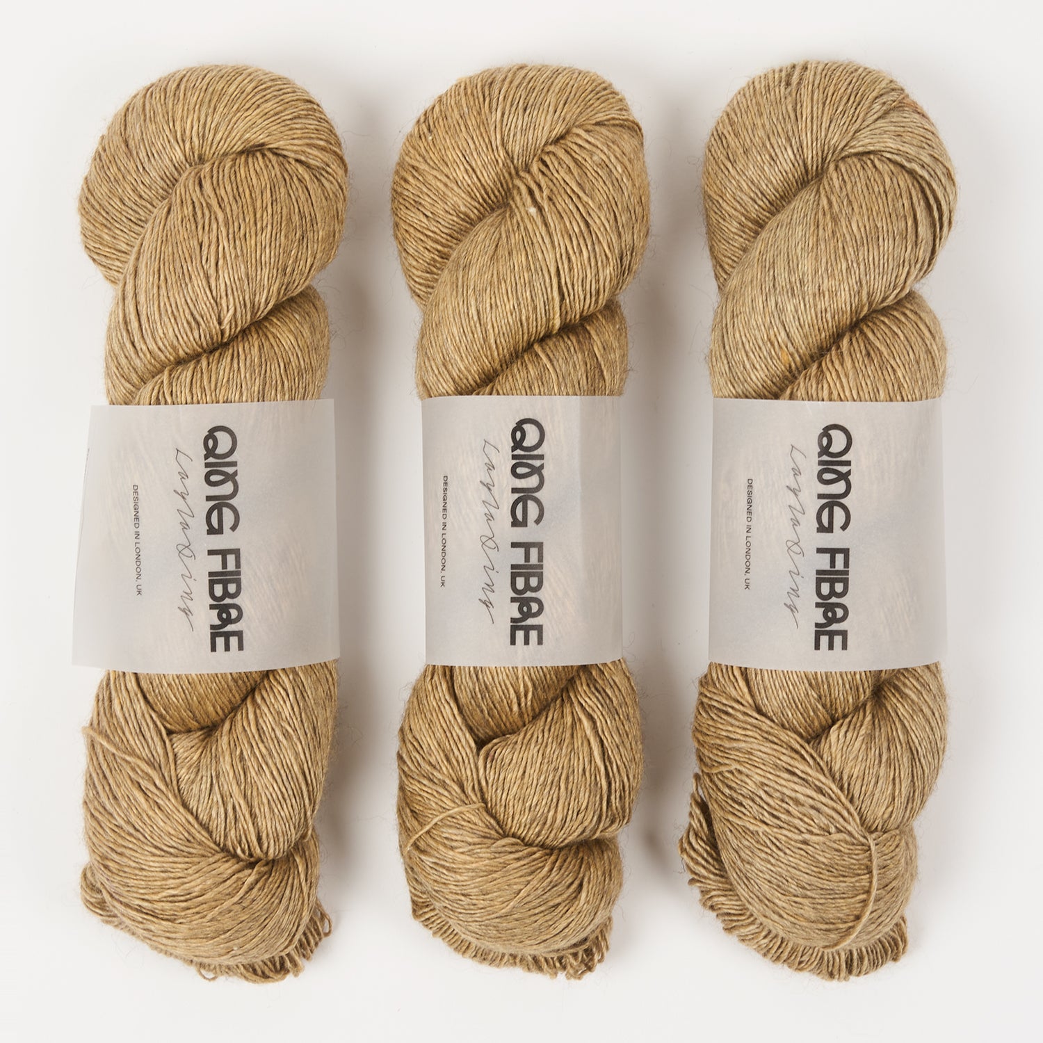 Qing Fibre QING YAK SINGLES - TURMERIC Merino wool Yak Silk Fingering yellow brown Yarn