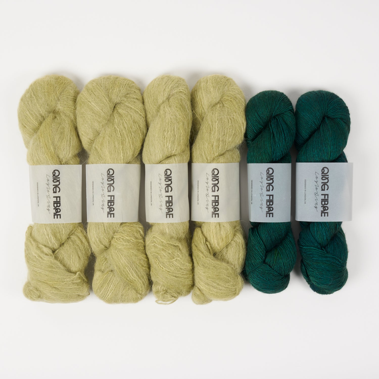Qing Fibre BANANA FOREST Merino wool Silk Yak Alpaca Mixed Weight Quick Kits